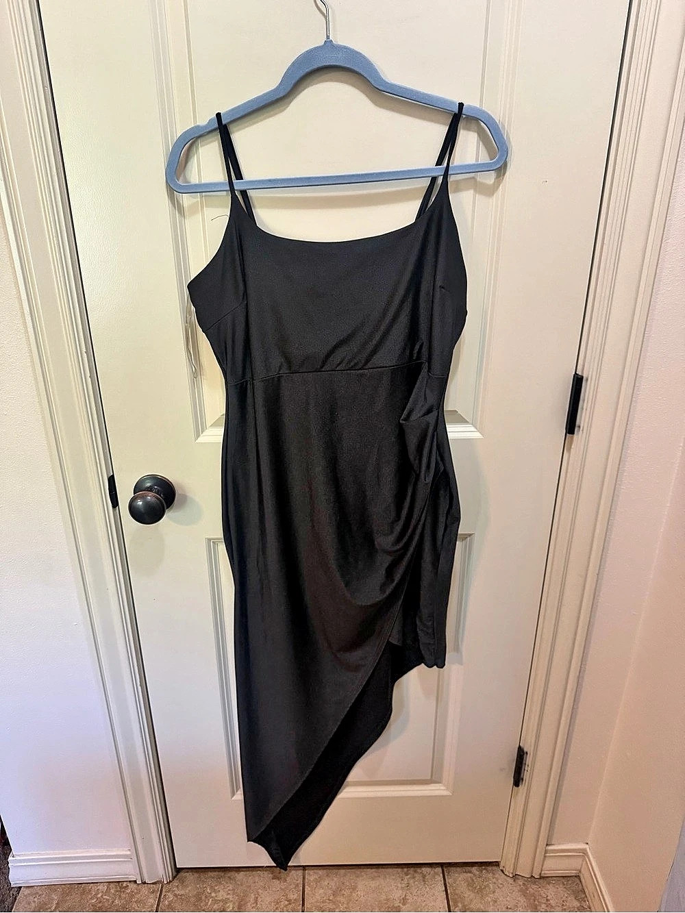 E.L.H. Studio Black Asymmetrical Dress Size XL Like New